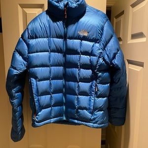 The North Face down jacket in shiny Blue